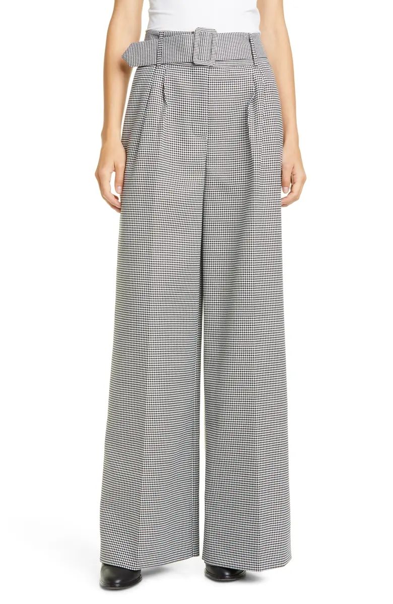 Houndstooth Belted Wide Leg Pants | Nordstrom