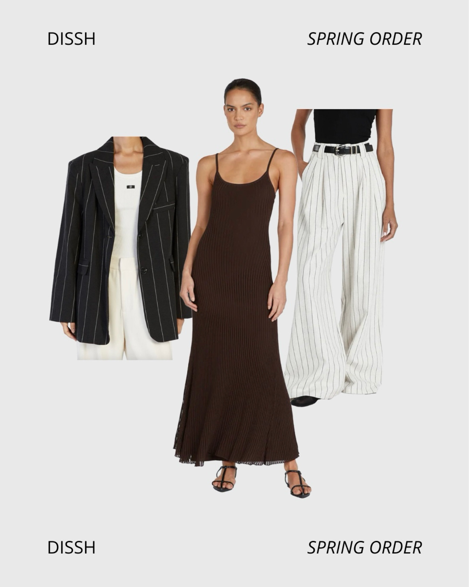 New pieces from DISSH.

The dress is absolutely stunning on—I’ll be wearing it all spring and summer. It’s also on sale now!

The pinstripe blazer and trousers have been perfect for the office.

#LTKstyletip