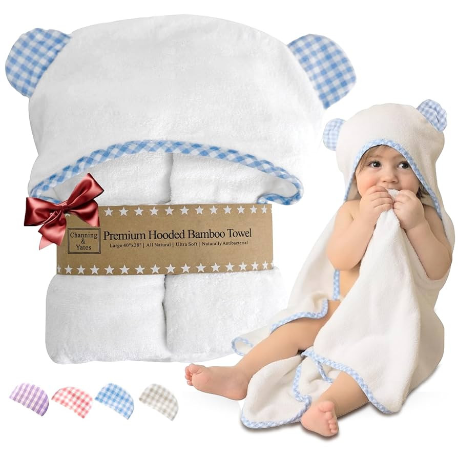 Channing & Yates Premium Boutique Organic Hooded Baby Towels and Washcloth Set - Softest Baby Tow... | Amazon (US)