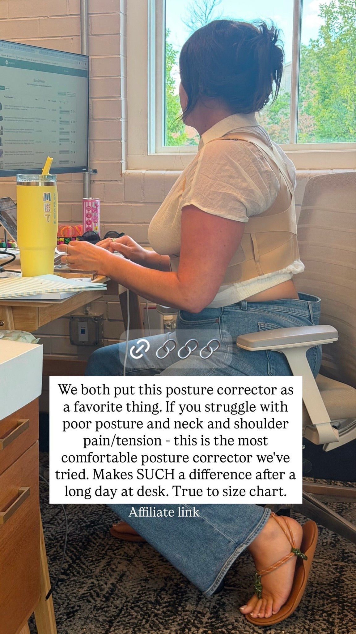 This made it onto both Sarah AND my Favorite Things list for June. If you struggle with poor posture and/or neck/shoulder pain + tension, this posture corrector is the best and most comfortable one that we’ve tried. Can be worn over or under your clothes, and makes SUCH a difference during a long day of sitting at a desk. True to size chart.

#LTKselfcare #LTKWorkwear #LTKdayinmylife