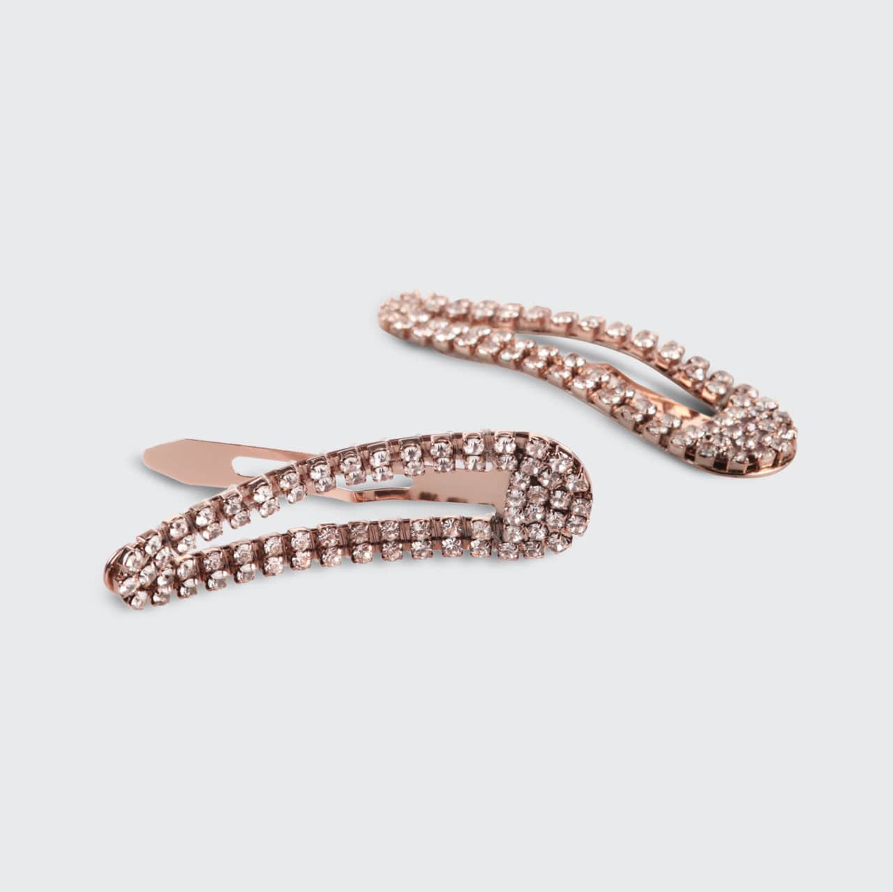 Mini Rhinestone Snap Clips - Rose Gold | Kitsch