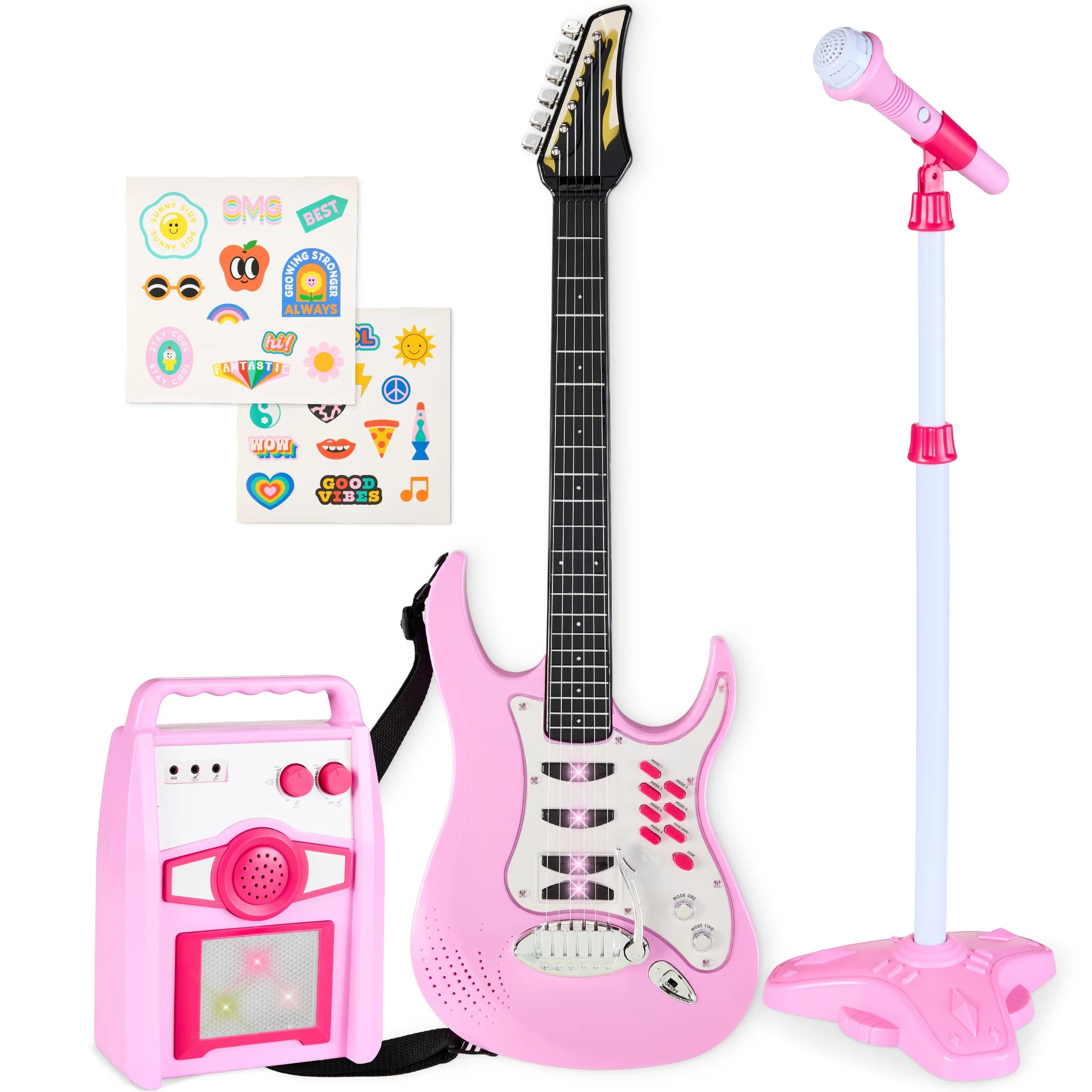 Best Choice Products Kids Electric Musical Guitar Toy Play Set w/ 6 Demo Songs, Whammy Bar, Micro... | Walmart (US)