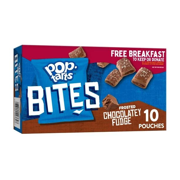 Pop-Tarts Baked Pastry Bites, Frosted Chocolatey Fudge, 10 Ct, 14.1 Oz, Box - Walmart.com | Walmart (US)