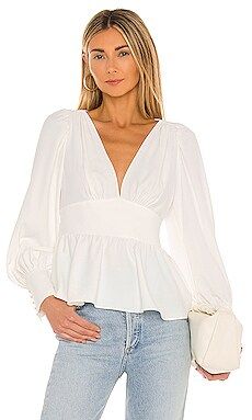 Amanda Uprichard Roswell Top in Ivory from Revolve.com | Revolve Clothing (Global)