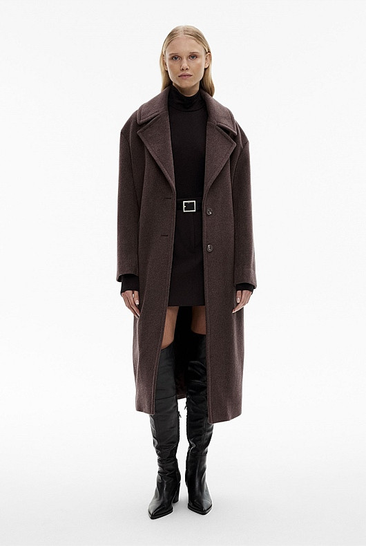 Wool Cashmere Lapel Coat | Witchery (AU)