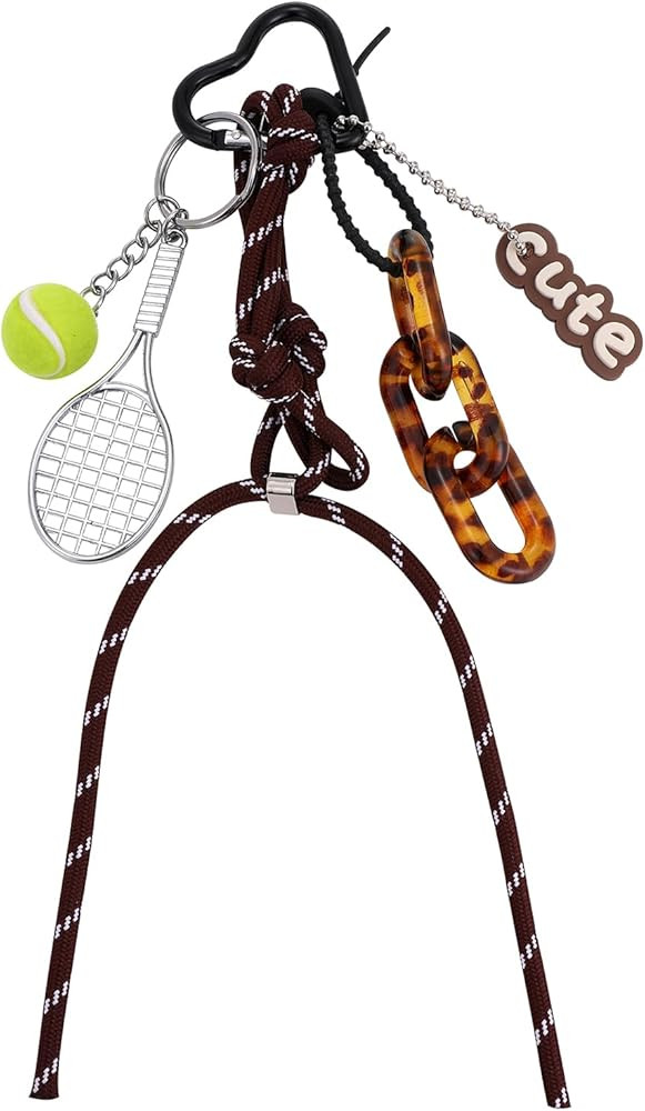 Y2k Bag Charms Nylon Rope Keychain Aesthetics Badminton Baseball Heart Bag Backpack Charms Access... | Amazon (US)