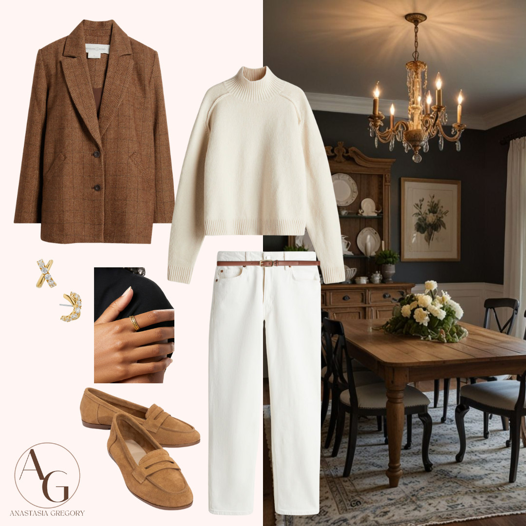 women's fashion, amazon fashion, anastasia gregory, style, winter style, ootd, classic, spring style, spring outfit, blazer, nordstrom, chic, preppy, affordable, holiday party, work wear, trending, timeless, accessories, makeup, spring fashion, button down, jeans, Madewell, h&m, belt, leather bag, flats, gold, earrings, bracelet,  

 #LTKSeasonal #LTKFindsUnder100 #LTKWorkwear