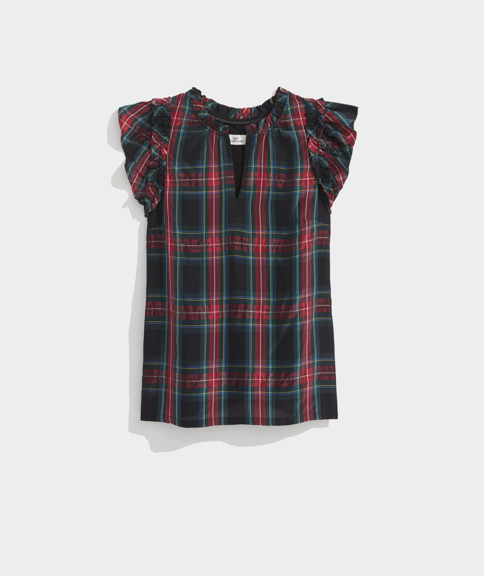 Après Tartan Ruffle-Sleeve Top | vineyard vines