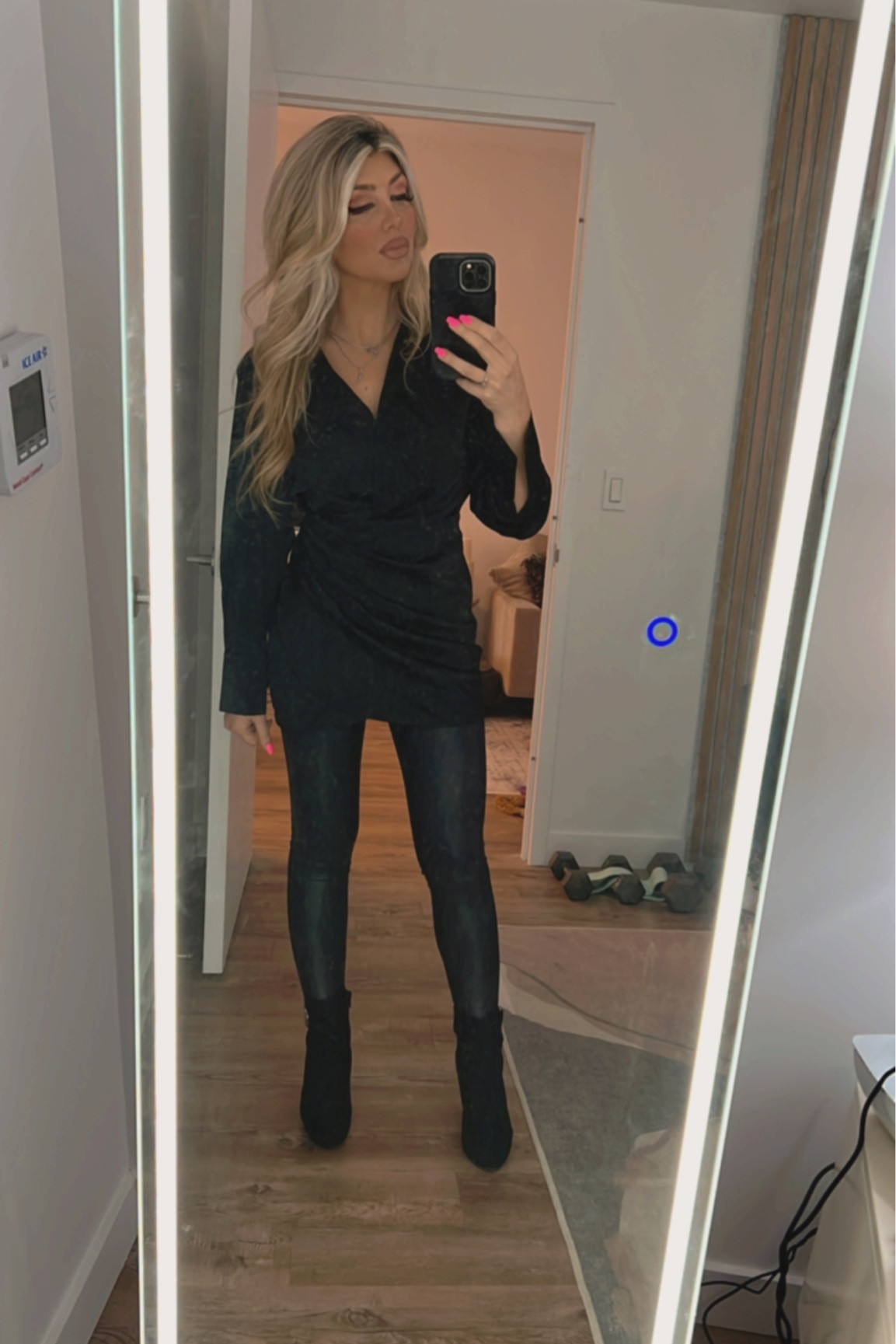 These Spanx Faux leather pants are a primary staple in my wardrobe! I literally dress them up and down depending on the day! I wear them for dance, I wear them for business meetings like shown here with a dressy top and heels or for a more casual look with a cute hoodie! They’re on serious sale right now too! Follow me on LTK @K-Ann for more fashion inspo! 

#LTKstyletip #LTKsalealert #LTKHoliday