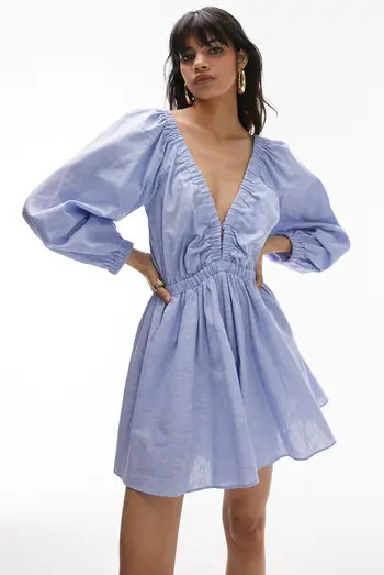 Long Sleeve Linen & Cotton Romper | Nordstrom
