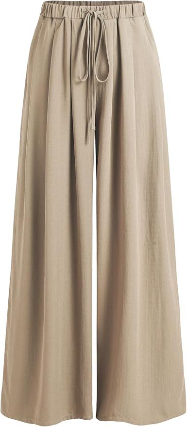 CIDER Elastic Waist Wide Leg Trousers | Amazon (US)