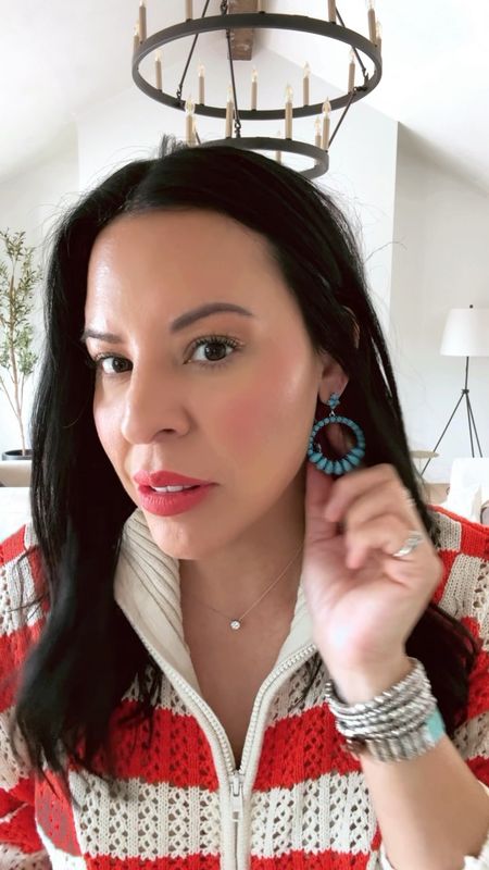 My faux turquoise earrings are less than $9 and the color is so pretty! 

#LTKVideo #LTKOver40 #LTKMidsize