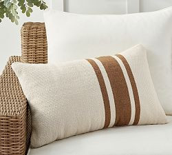 Modern Farmhouse Striped Outdoor Lumbar Pillow | Pottery Barn (US)