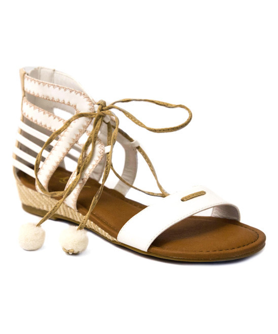 Sugar Footwear Women's Sandals WHITE - White Lace-Up Sandal - Women | Zulily