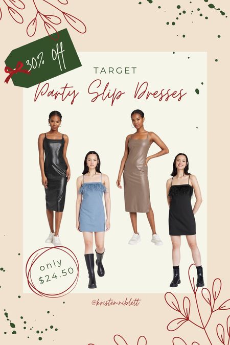 Christmas Party slip dresses // Target

Christmas dress. Date night dress  

#LTKsalealert #LTKHoliday #LTKstyletip