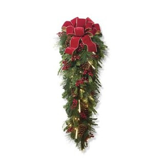 Christmas Cheer 3-1/2 ft. Swag with Cascading Lights | Frontgate