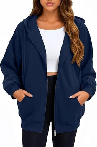 Oyamiki Zip Up Hoodie Women Oversized Sweatshirt Trendy Casual Tops Fashion Fall Outfits Jackets ... | Amazon (US)