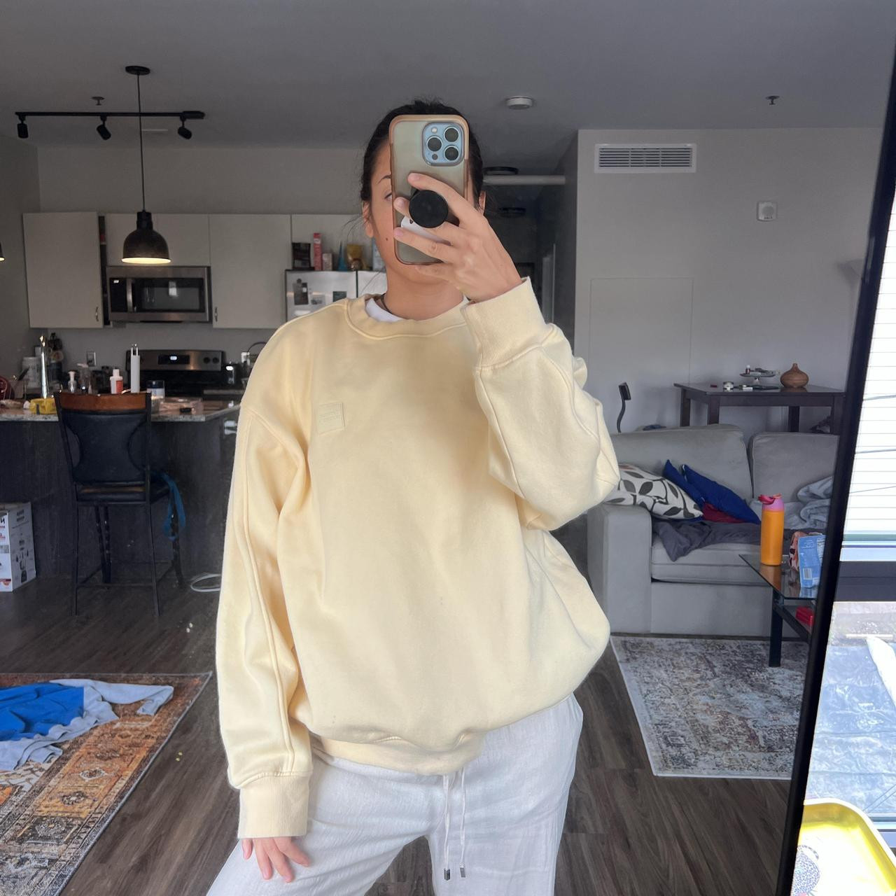 H & M Women's Sweatshirt - Yellow - L | Depop US