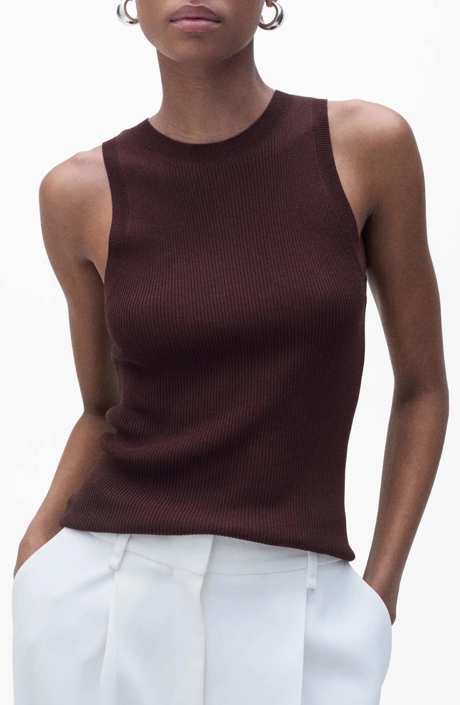 MANGO Karl Rib Tank | Nordstrom | Nordstrom