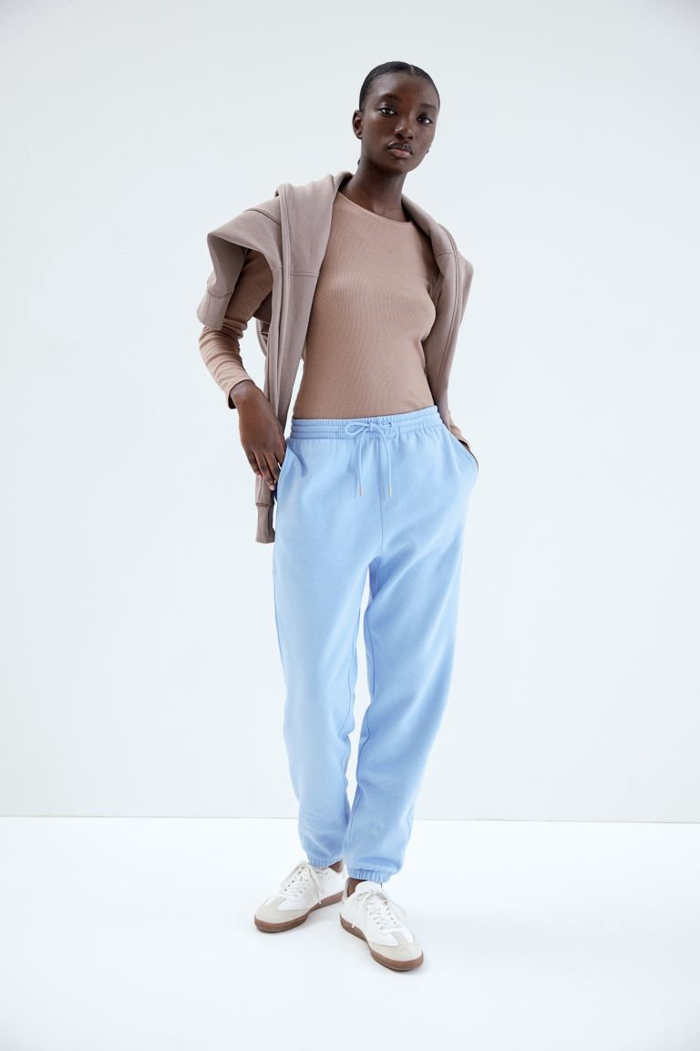 Cotton-blend Sweatpants - Light blue - Ladies | H&M US | H&M (US + CA)