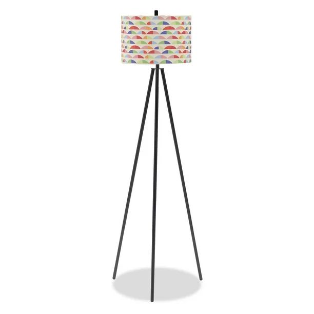 Pink Abstract Shade with Black Tripod Floor Lamp by Drew Barrymore Flower Kids | Walmart (US)