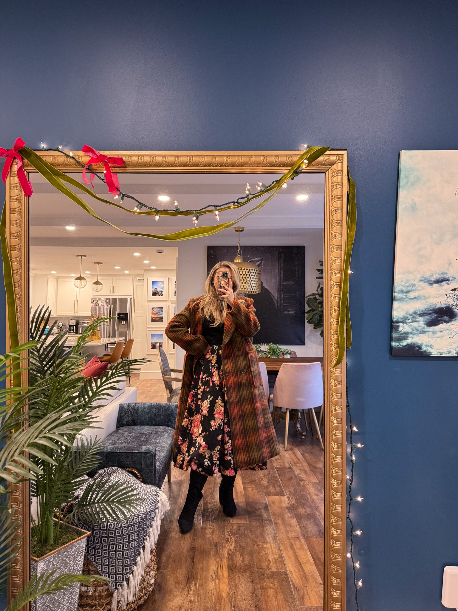 So incredibly obsessed with this full skirt. Wearing a large, waist is a little big. floral skirt, midi skirt, holiday outfit, holiday outfit idea, holiday party outfit, christmas outfit, holiday outfits womens, holiday party outfits, christmas party outfits 

 #LTKHoliday #LTKootd #LTKMidsize