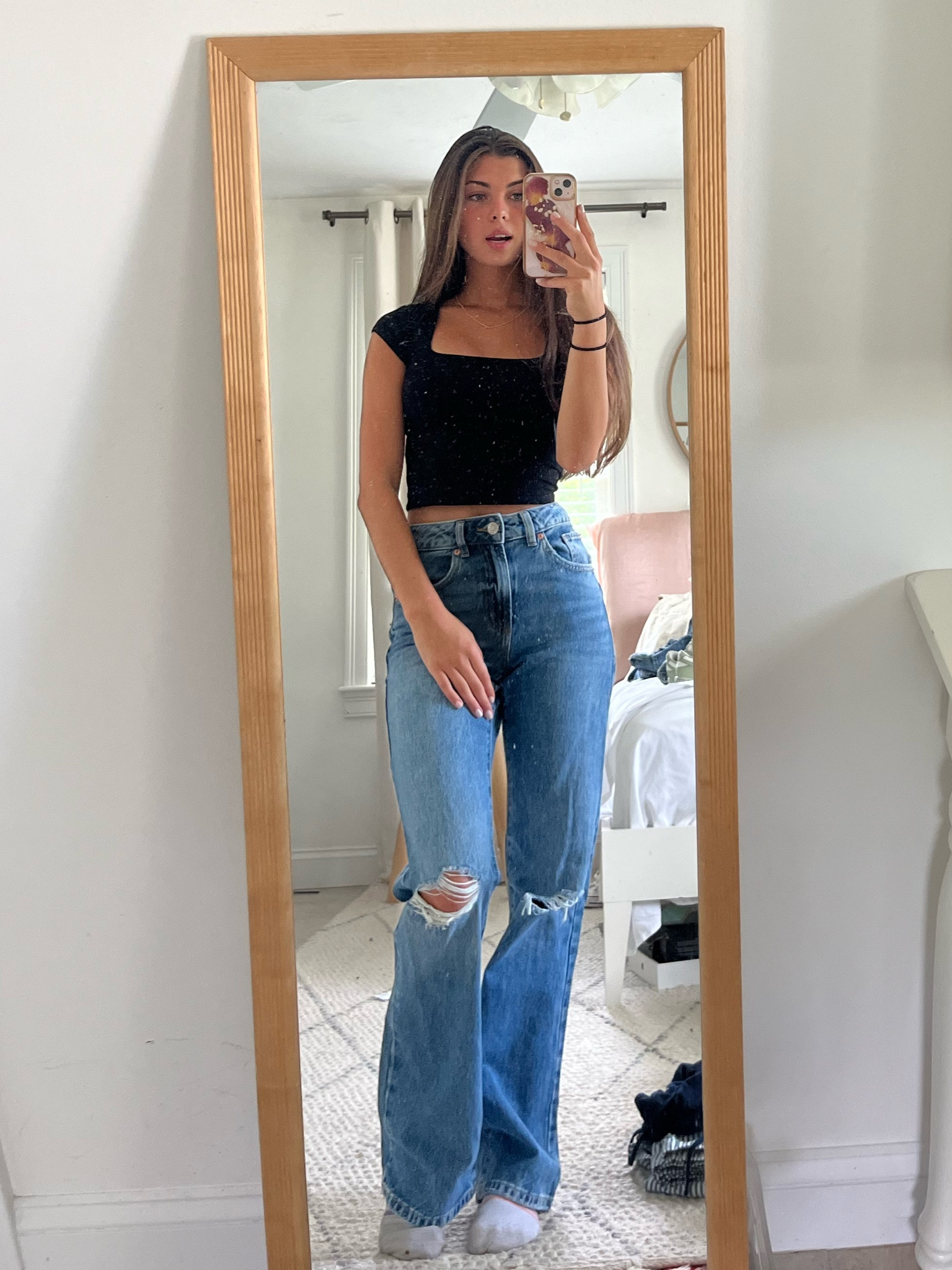 jeans: 0 (I sized up)
top: xs 