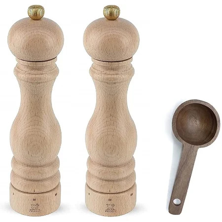Peugeot Paris U'Select 9-Inch Salt & Pepper Mill Gift Set, Natural Beechwood - With Wooden Spice Scoop | Walmart (US)