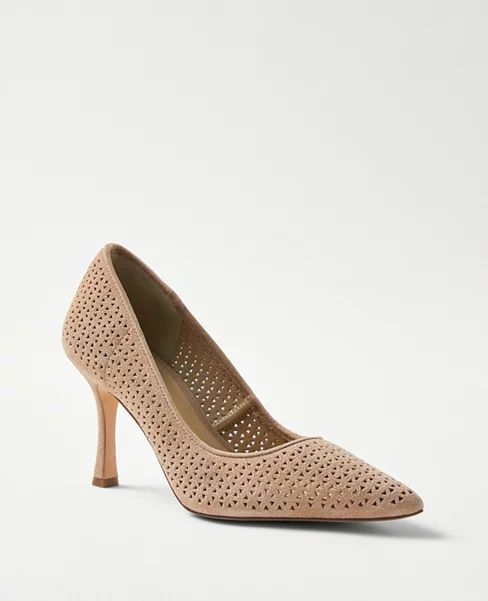 New Mila Perforated Suede Pumps | Ann Taylor (US)
