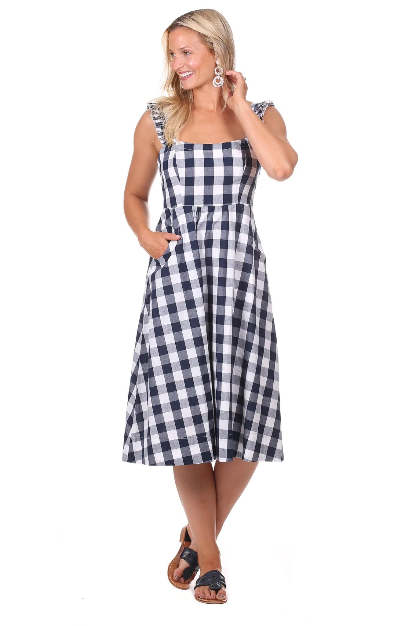 Wendy Dress in Navy Gingham | Duffield Lane