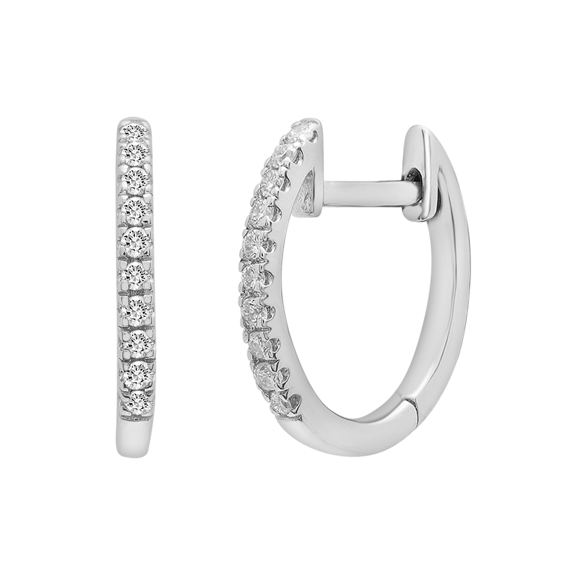 Diamond Huggie Hoop Earrings 1/10 ct. tw.) | Helzberg Diamonds