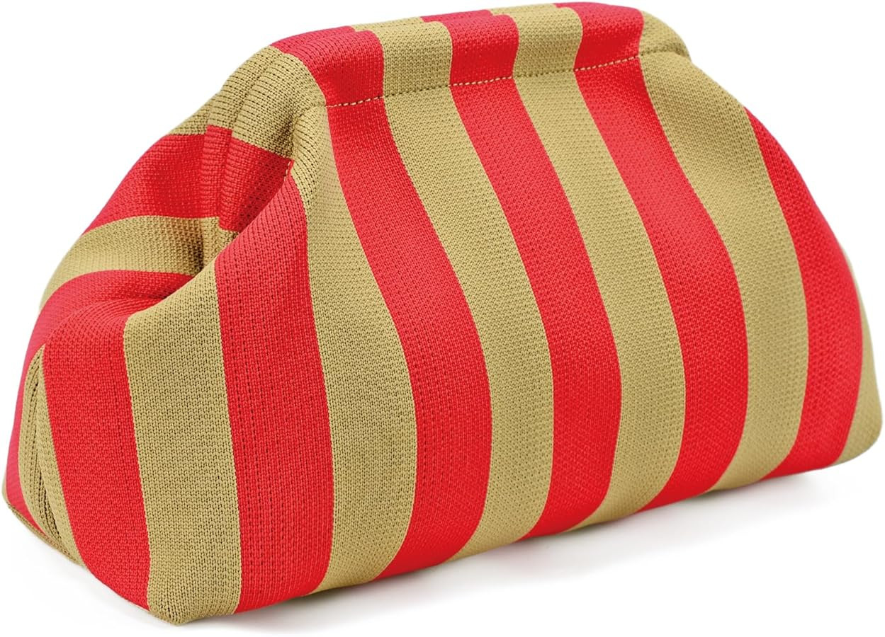 Summer Clutch Purses for Women Casual Crochet Dumpling Bag Colorblock Striped Cloud Clutch Handba... | Amazon (US)