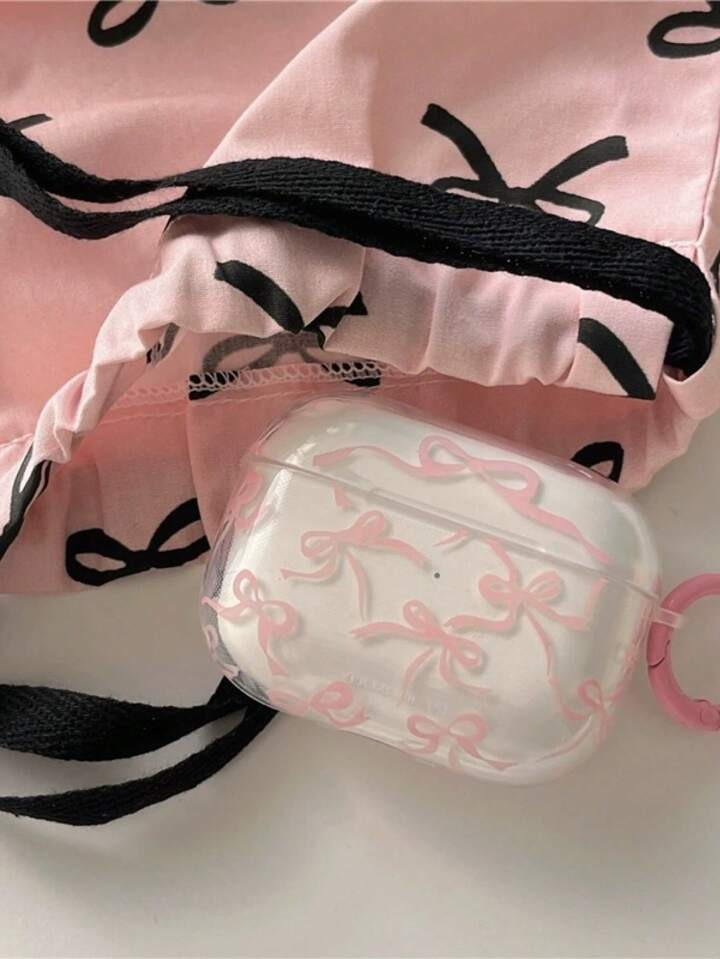 Pink Ribbon Bow AirPods Pro Protective Case, New AirPods & AirPods 3 Bluetooth Earphone Cover, Tr... | SHEIN