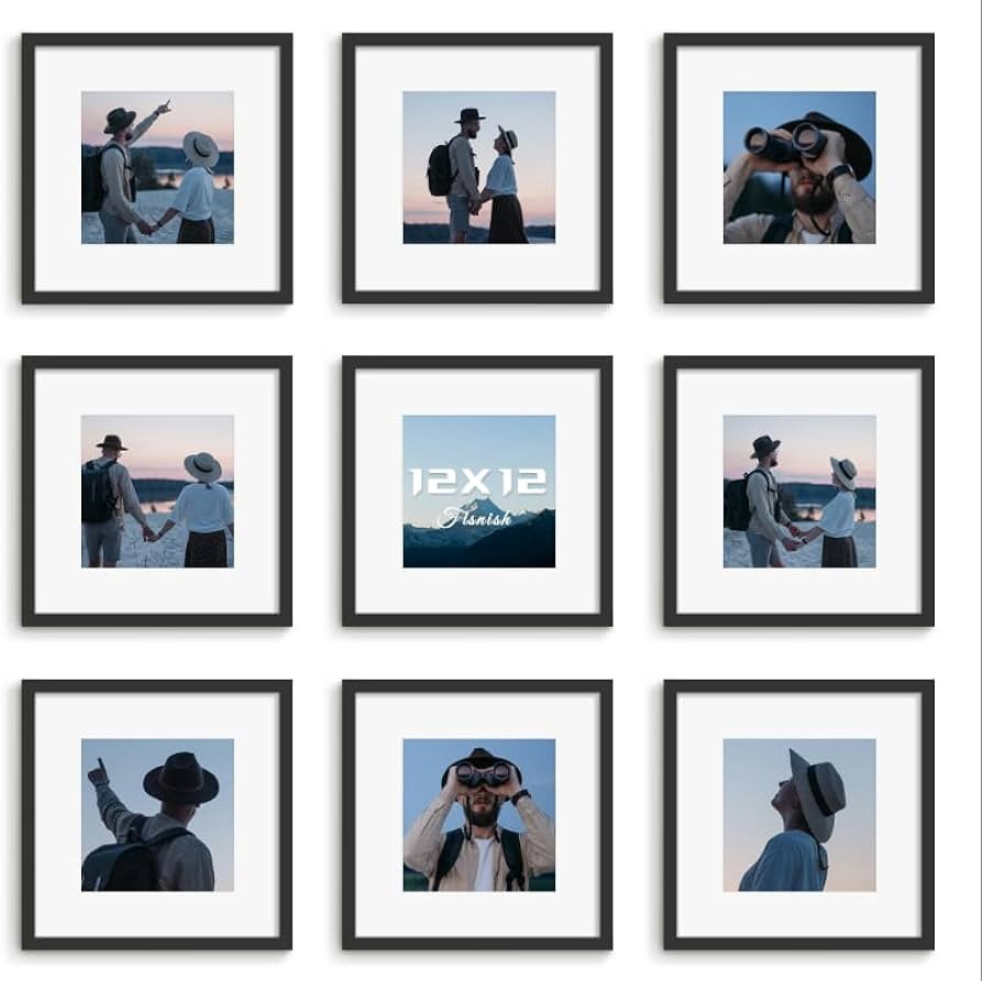 12x12 Picture Frame Sef of 10, Display Pictures 8x8 with Mat or 12 x 12 Without Mat, Photo Frame ... | Amazon (US)