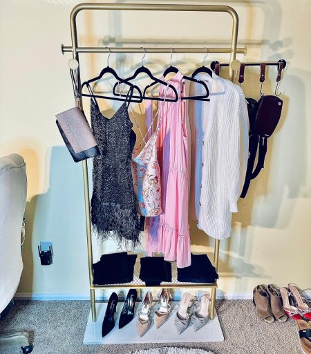 I love this garment rack! Helps me layout ideas for outfits and helps me steam with ease! So much options could be used with this! You could even add bins on the bottom for accessories! 💃🏼

#LTKhome #LTKstyletip