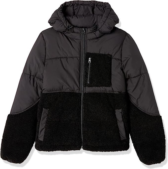 Amazon.com: Amazon Essentials Women's Sherpa Puffer Jacket, Dark Camel, Large : Clothing, Shoes &... | Amazon (US)