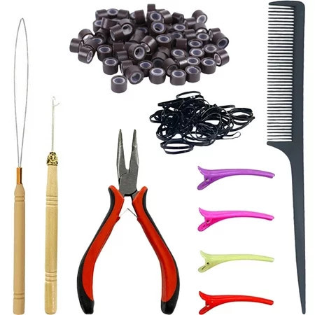 1 Set Hair Extension Tools Kit Hair Extensions Beads Hair Threader Tool Crochet Hook | Walmart (US)