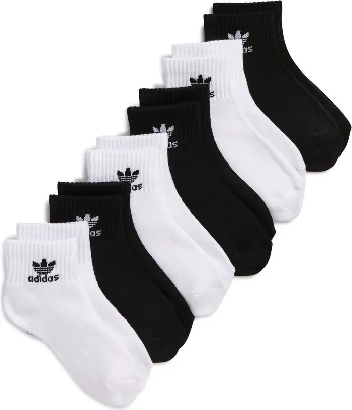 adidas Trefoil Assorted 6-Pack Quarter Socks | Nordstrom | Nordstrom