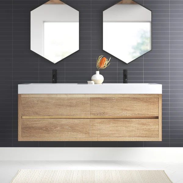 Sable 59.8'' Double Bathroom Vanity with Composite Top | Wayfair North America