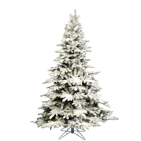 Flock Utica Green/White Fir Trees Artificial Christmas Tree with Stand | Wayfair North America