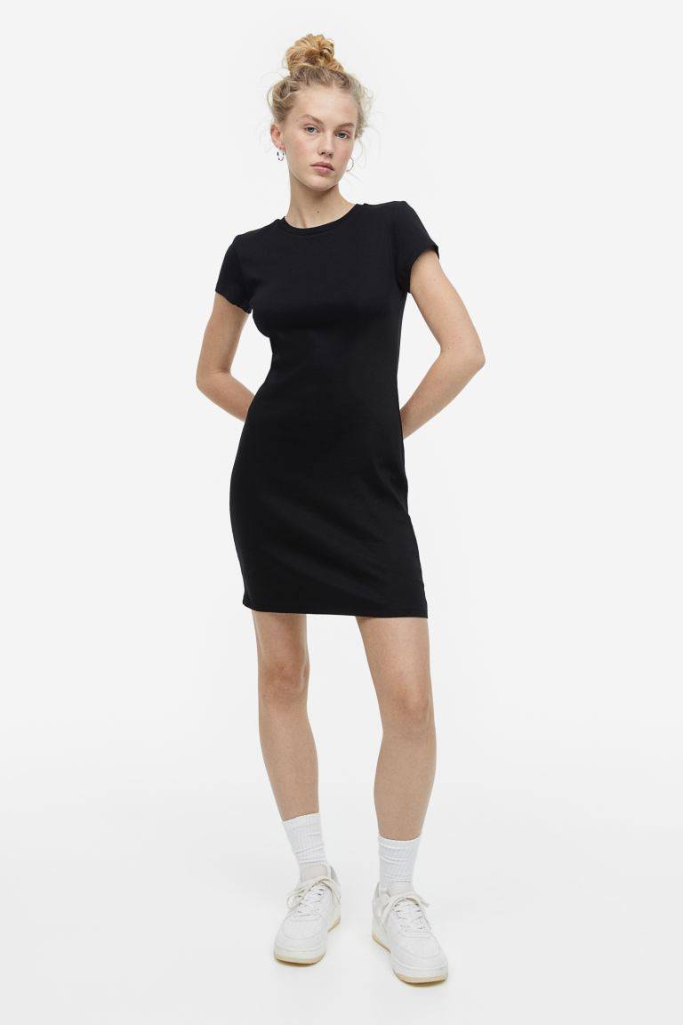 Katoenen bodyconjurk - Zwart - DAMES | H&M NL | H&M (DE, AT, CH, NL, FI)
