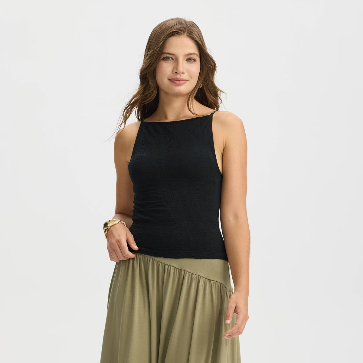Women's Seamless Cropped Tank Top - A New Day™ Black S | Target