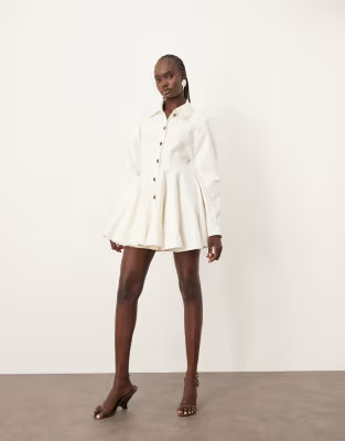 ARRANGE denim sculpted mini dress in off white | ASOS | ASOS (Global)