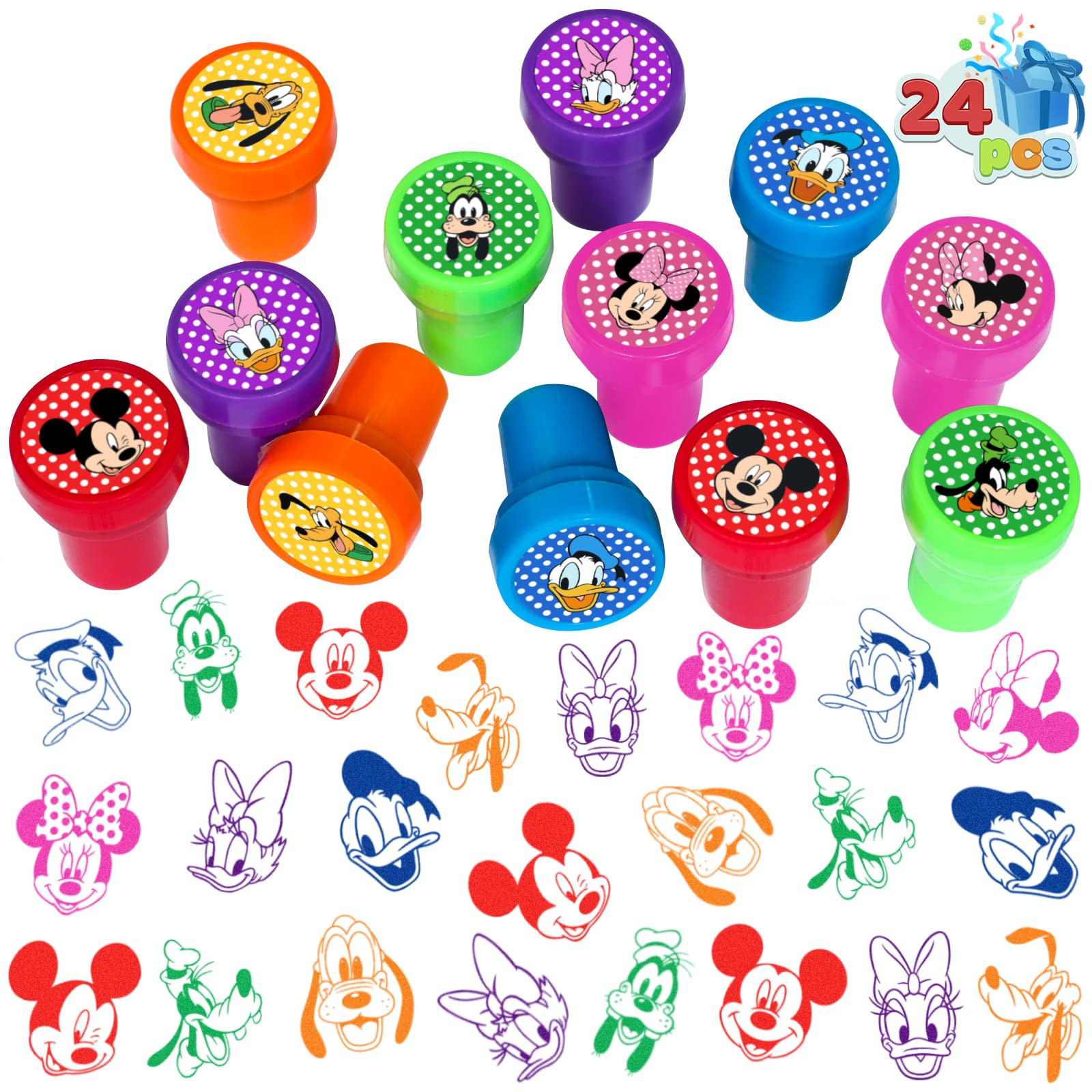 24 Pcs Mickey Themed Stampers, Mouse Birthday Party Supplies, Goody Bag Treat Bag Stuff for Micke... | Amazon (US)