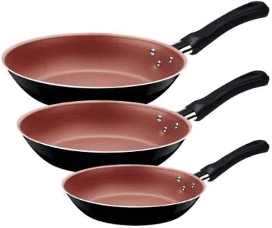 Tramontina JOGO FRIGIDEIRAS 3PCS CARIBE PRETO - SORTIDOS DE ALUMINIO COM REV ANTIADERENTE E POLIE... | Amazon (BR)