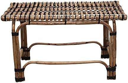 Bloomingville Hand Woven Rattan Side Bench Table | Amazon (US)