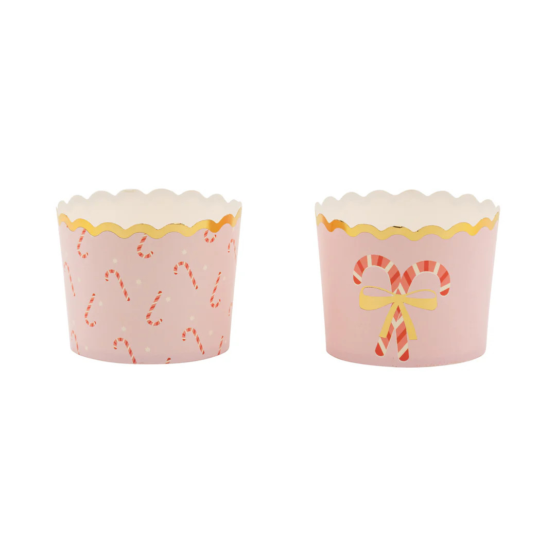 Foiled Pink Candy Cane Baking Cup 5 oz | My Mind's Eye