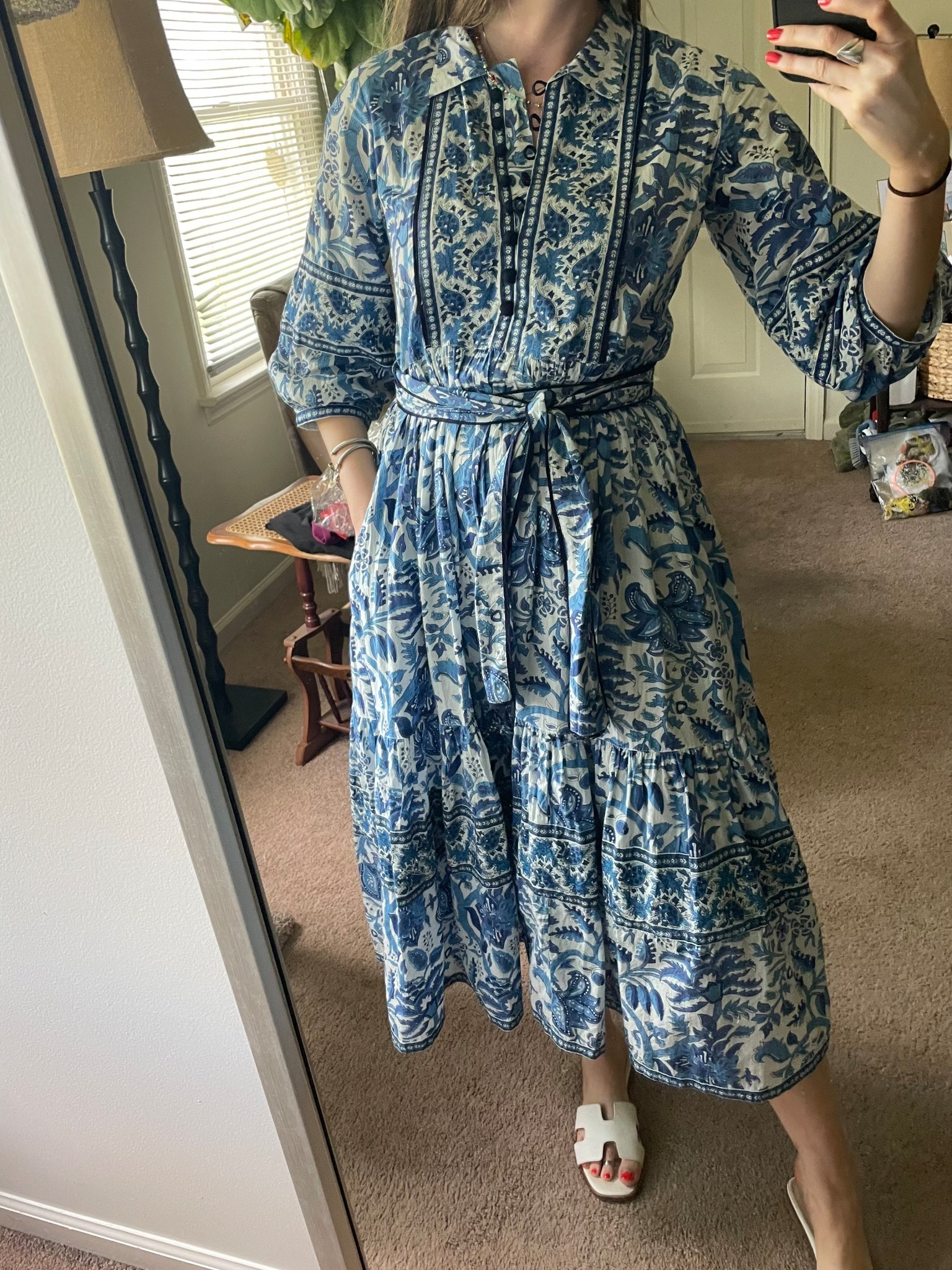 Adore this Sue Sartor look for less 😍 I have it in three colors! Fits true to size but I sized up one to a medium for a more flowy look. 
.
Etsy finds block print midi dress 

#LTKSaleAlert #LTKFindsUnder100 #LTKStyleTip