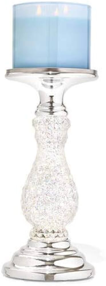 Bath and Body Works Silver Swirling Glitter Pedestal 3 Wick Candle Holder. | Amazon (US)
