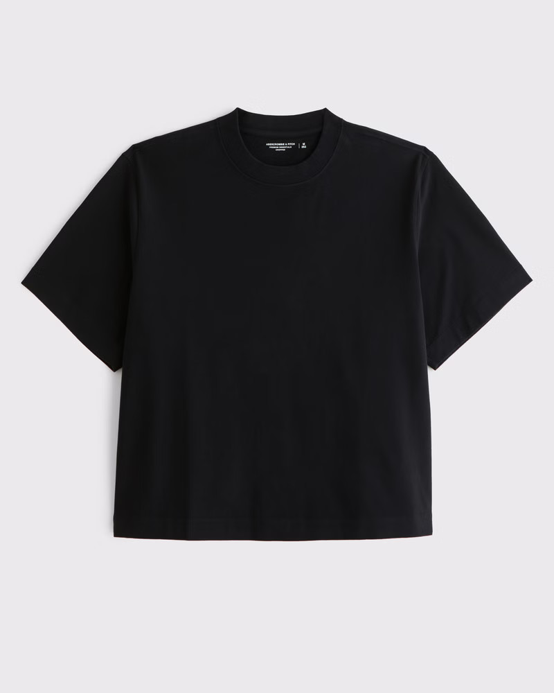 Abercrombie & Fitch Men's Premium Heavyweight Cropped Tee in Black - Size XXL | Abercrombie & Fitch (US)